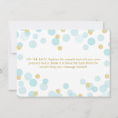 Prince Blue Gold Confetti Baby shower Hartelijk da Bedankkaart (Achterkant)