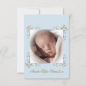 Prince Blue Gold Crown Boy Dank je Baby shower Bedankkaart (Achterkant)