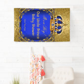 Prince Blue Gold Damask Baby shower Boy 2 Spandoek (Insitu)