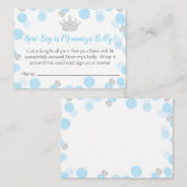 Prince Blue & Silver Baby shower Diaper Raffle Enc Informatiekaartje (Voorkant / Achterkant)