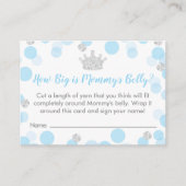 Prince Blue & Silver Baby shower Diaper Raffle Enc Informatiekaartje (Voorkant)