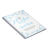 Prince Blue Silver Baby shower Guest Book Notitieboek (Rechterzijde)