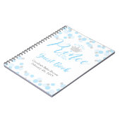 Prince Blue Silver Baby shower Guest Book Notitieboek (Linkerzijde)