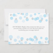 Prince Blue Silver Confetti Baby shower Hartelijk  Bedankkaart (Achterkant)