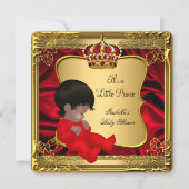 Prince Boy Baby shower African American Red Gold Kaart (Voorkant)
