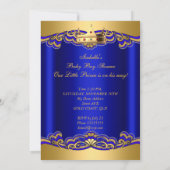 Prince Boy Baby Shower Blauw Afro-Amerikaans 3a Kaart (Achterkant)