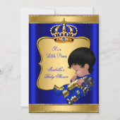 Prince Boy Baby shower Blue African American Kaart (Voorkant)