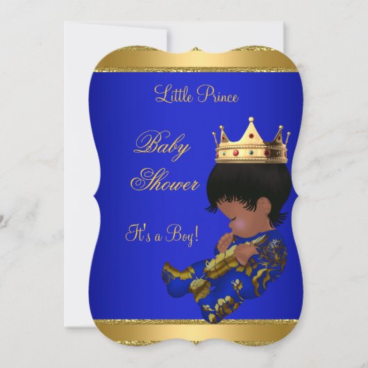 Prince Boy Baby shower Blue Ethnic Kaart (Voorkant)