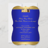 Prince Boy Baby shower Blue Ethnic Kaart (Achterkant)