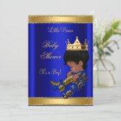 Prince Boy Baby shower Blue Ethnic Kaart (Staand voorkant)