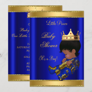 Prince Boy Baby shower Blue Ethnic Kaart
