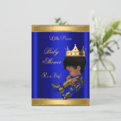 Prince Boy Baby shower Blue Ethnic Kaart (Staand voorkant)