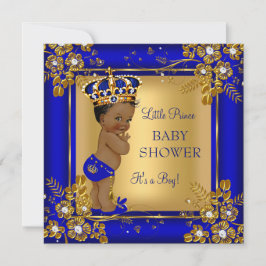 Prince Boy Baby shower Gold Blue African American Kaart