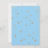 Prince Boy Baby shower Invitation Blue Gold Stars Kaart (Achterkant)