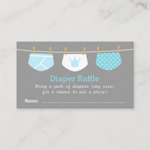Prince Boy Baby Shower, Mooie Luiers Raffel Ticket Informatiekaartje