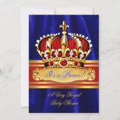 Prince Boy Baby shower Red Royal Blue Crown Kaart (Voorkant)