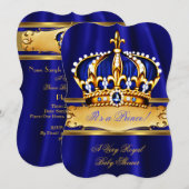 Prince Boy Baby shower Royal Blue Crown Kaart (Voorkant / Achterkant)