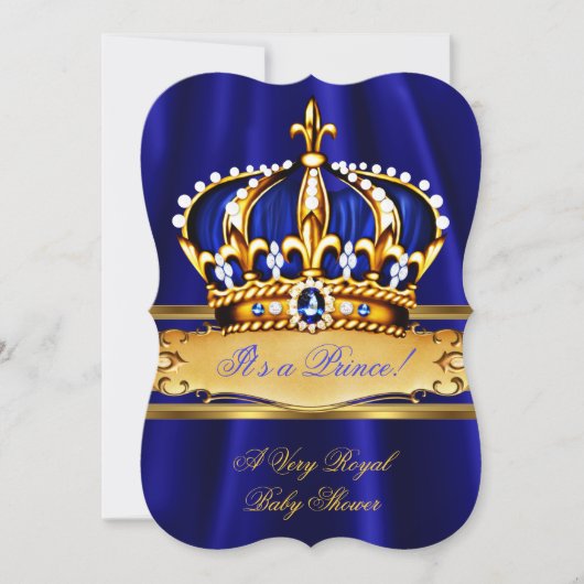 Prince Boy Baby shower Royal Blue Crown Kaart (Voorkant)