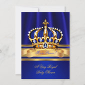 Prince Boy Baby shower Royal Blue Crown Kaart (Voorkant)