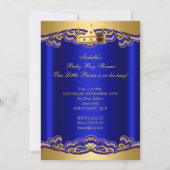 Prince Boy Baby shower Royal Blue Crown Kaart (Achterkant)