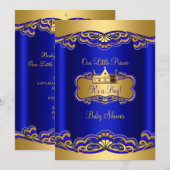 Prince Boy Baby shower Royal Blue Crown Kaart (Voorkant / Achterkant)