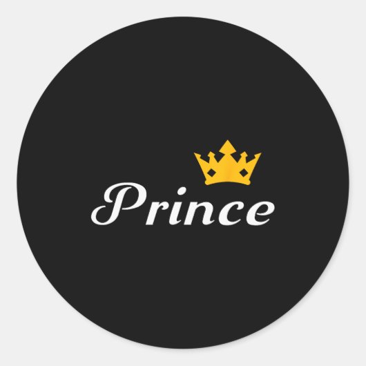 Prince Boys Men Family Matching Valentines Day Ronde Sticker (Voorkant)