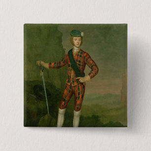 Prince Charles Edward Stuart Vierkante Button 5,1 Cm