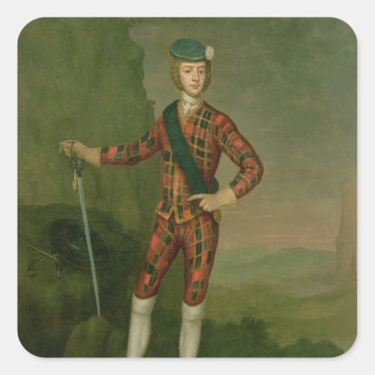 Prince Charles Edward Stuart Vierkante Sticker (Voorkant)