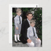Prince Charles met jonge zonen Briefkaart (Voorkant / Achterkant)