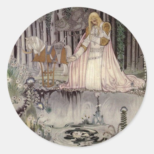 Prince Charmand Face in de pool Ronde Sticker (Voorkant)