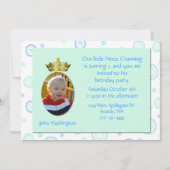 Prince Charming Birthday Party Invitation Kaart (Voorkant)