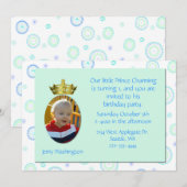 Prince Charming Birthday Party Invitation Kaart (Voorkant / Achterkant)