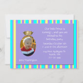 Prince Charming Crown Birthday Party Invitation Kaart (Voorkant)