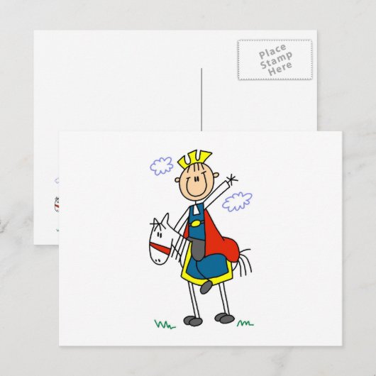 Prince Charming on Horse Briefkaart (Voorkant / Achterkant)