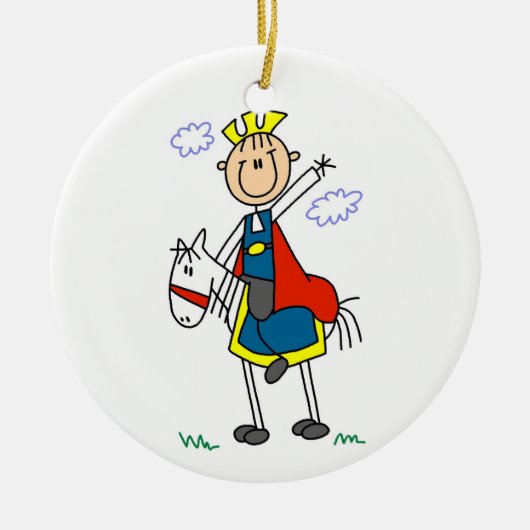 Prince Charming on Horse Keramisch Ornament (Voorkant)