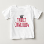 Prince Charming T-shirt<br><div class="desc">Rood en zwart  ontwerp.Perfect voor de Valentijnsdag van uw kleintje feest!</div>