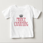 Prince Charming T-shirt<br><div class="desc">Rood en zwart  ontwerp.Perfect voor de Valentijnsdag van uw kleintje feest!</div>