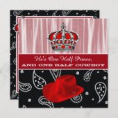 Prince & Cowboy Baby shower Kaart (Voorkant / Achterkant)