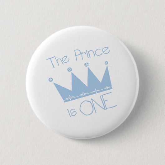 Prince Crown 1st Birthday Ronde Button 5,7 Cm (Voorkant)
