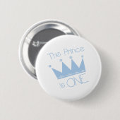 Prince Crown 1st Birthday Ronde Button 5,7 Cm (Voorkant /achterkant)