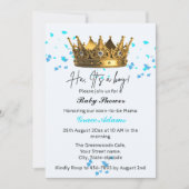 Prince Crown (baby boy) Baby shower Uitnodiging (Voorkant)