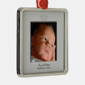 Prince Crown Baby Boy Eerste Kerstfoto Metalen Ornament (Rechts)