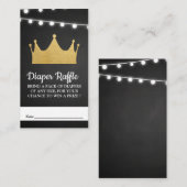 Prince Crown | Baby shower Gold Folie Luier Raffle Informatiekaartje (Voorkant / Achterkant)