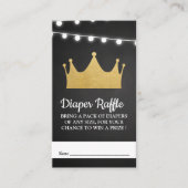 Prince Crown | Baby shower Gold Folie Luier Raffle Informatiekaartje (Voorkant)