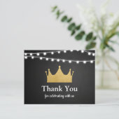 Prince Crown | Baby shower goudfolie | Dank u Briefkaart (Staand voorkant)