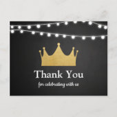 Prince Crown | Baby shower goudfolie | Dank u Briefkaart (Voorkant)