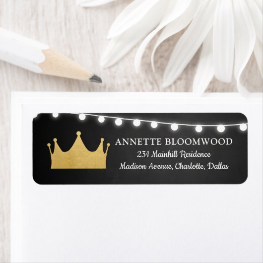 Prince Crown | Baby shower goudfolie | Krijtbord Etiket (Insitu)