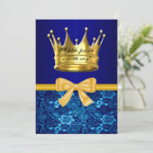 Prince Crown Baby shower Kaart (Staand voorkant)