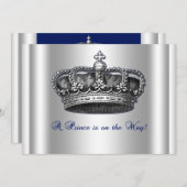 Prince Crown Baby shower Uitnodiging (Voorkant / Achterkant)