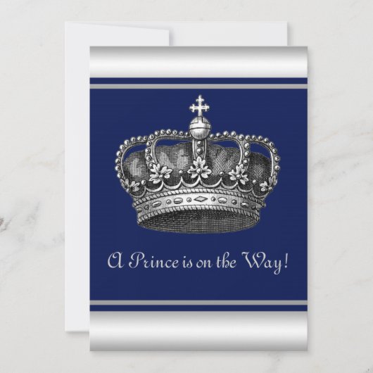 Prince Crown Baby shower Uitnodiging (Voorkant)